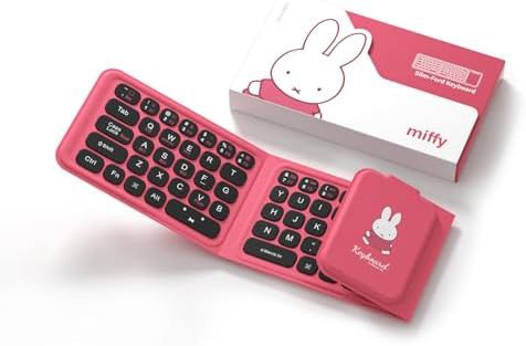 Pink leather foldable bluetooth keyboard