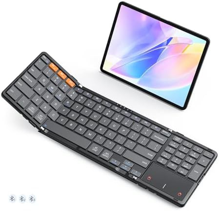Foldable Bluetooth keyboard with built-in touchpad