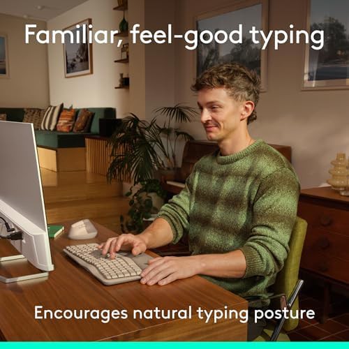 Sand ergonomic wireless wave keyboard with palm rest — photo 3
