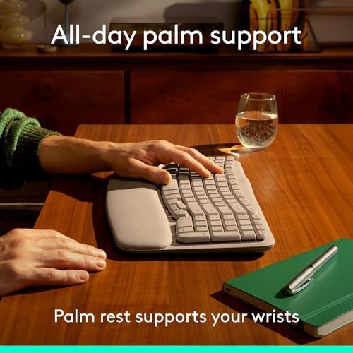 Sand ergonomic wireless wave keyboard with palm rest — photo 4
