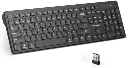Full size black dual mode wireless keyboard