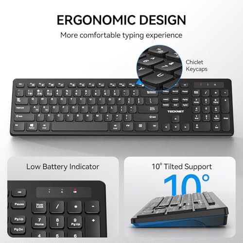 Full size black dual mode wireless keyboard — photo 3
