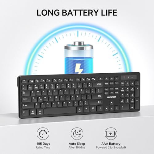 Full size black dual mode wireless keyboard — photo 4
