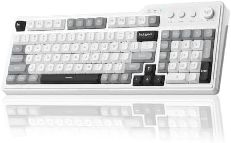 Wireless gaming keyboard with number pad and knob