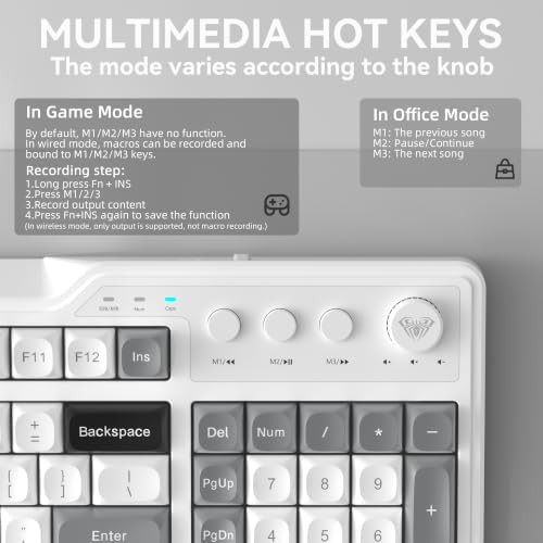 Wireless gaming keyboard with number pad and knob — photo 4